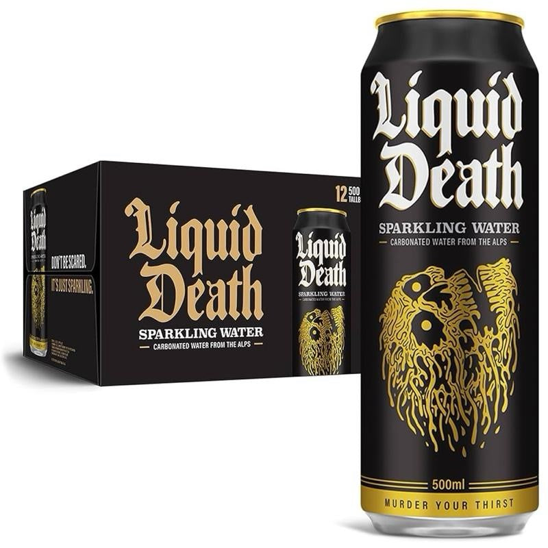 Liquid Death Sparkling Water 500ml Cans (12 Pack)