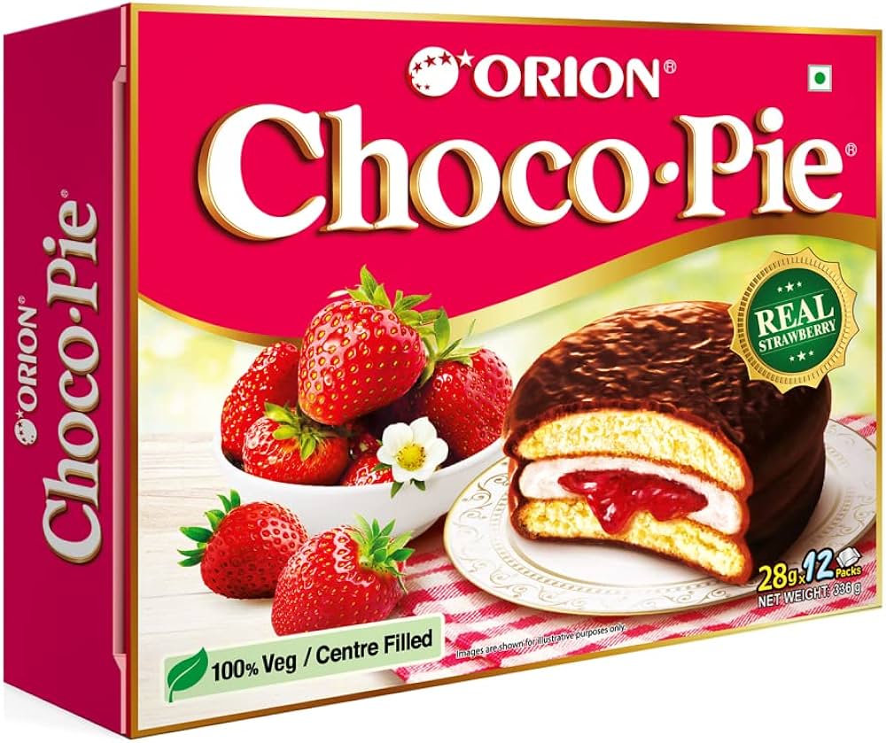 Orion Choco Pie Strawberry Filling  450g (18 Pack)