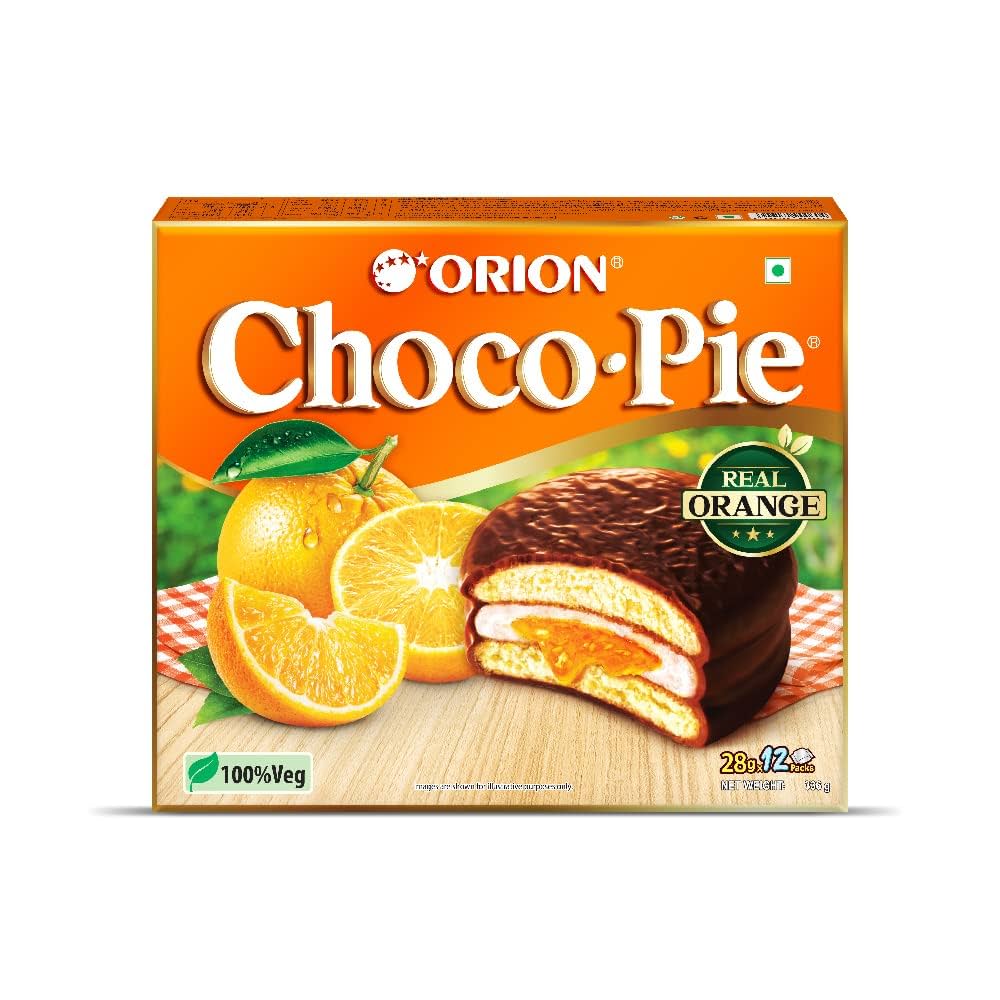 Orion Choco Pie Orange Filling 450g (18 Pack)