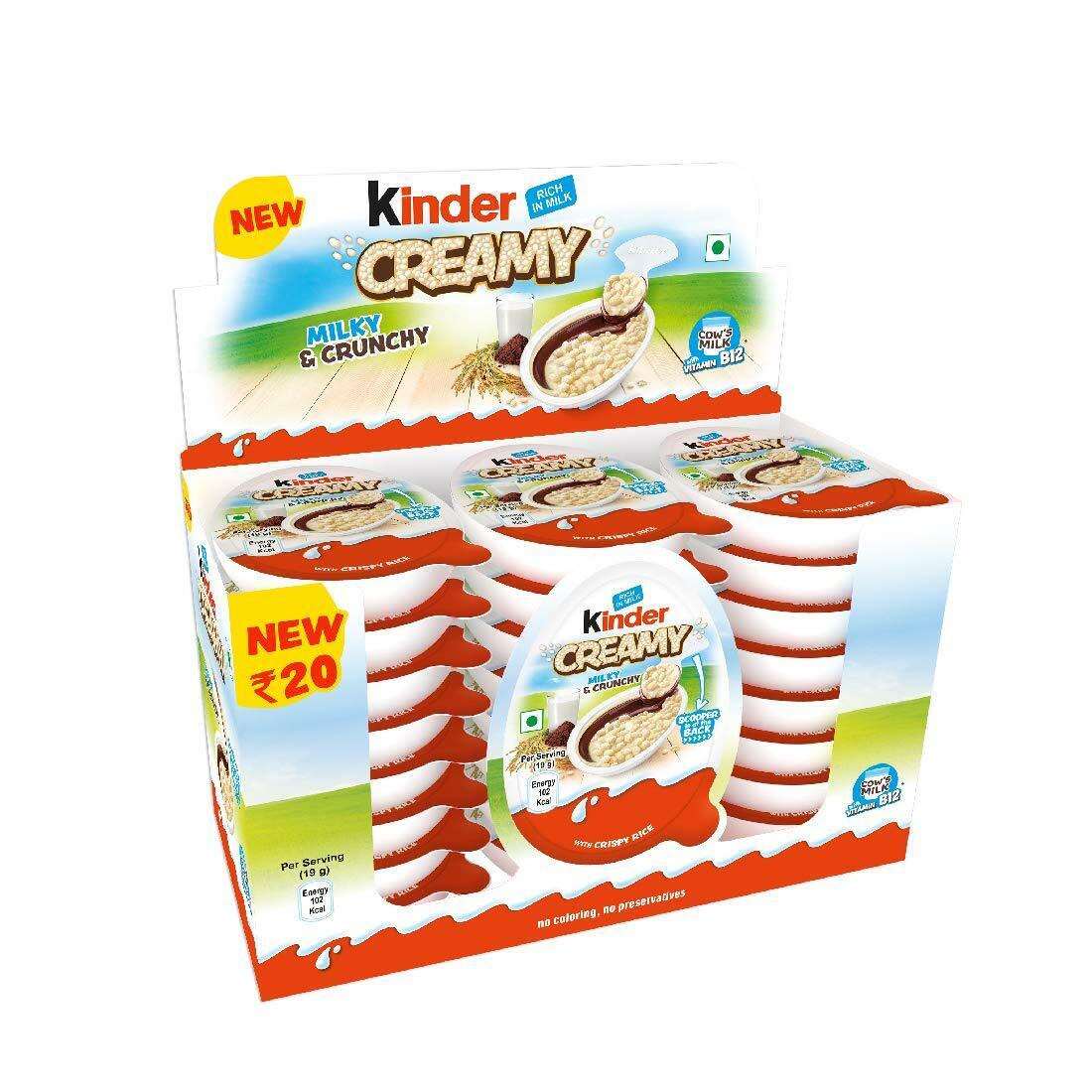 Kinder Creamy Milky & Crunchy Dessert 19g (24 Pack)